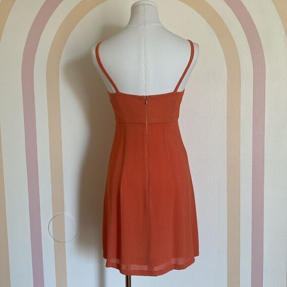 Vintage 90's Odessa Orange Plaid Mini Dress  Size 6 - Picture 6 of 15